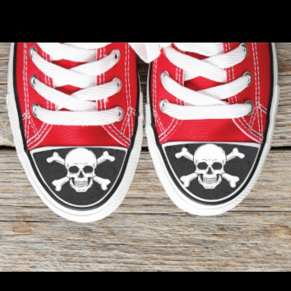 Skull and Crossbones Toe Cap Decal Sticker